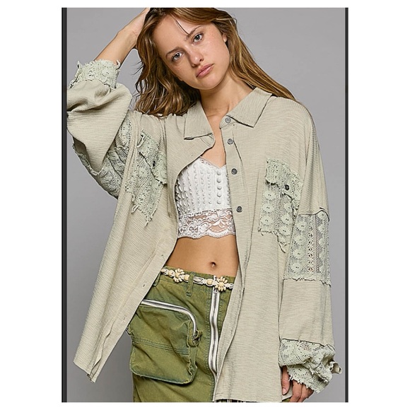 CLEARANCE $30 No. 36 POL vintage wash shacket - Picture 4 of 5